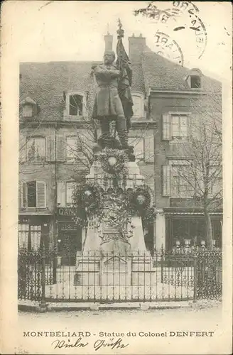 Montbeliard Statue du Colonel Denfert Monument Kat. Montbeliard