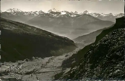 Gemmipass Wallis mit Blick auf Leukerbad Kat. Gemmipass