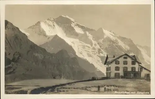 Maennlichen mit Hotel Rigi Maennlichen u.Jungfrau Kat. Maennlichen