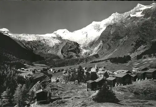 Saas Fee mit Fee Gletscher Kat. Saas Fee