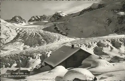 Bovalhuette mit Moteratschgletscher Kat. Morteratsch