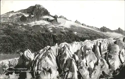 kk48972 Rhonegletscher Glacier du Rhone mit Eisgrotte u.Gerstenhorn Kategorie. Rhone Alte Ansichtskarten
