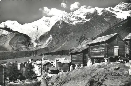 Saas Fee mit Feegletscher Kat. Saas Fee