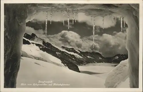 Jungfraujoch Blick vom Aletschgletscher Kat. Jungfrau