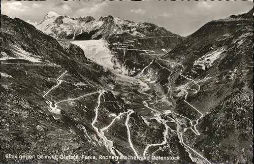 kk49033 Rhonegletscher Glacier du Rhone mit Blick gegen Grimsel, Gletsch usw. Kategorie. Rhone Alte Ansichtskarten