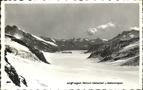 Jungfraujoch mit Aletsch Gletscher  Kat. Jungfrau