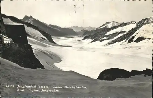 Jungfraujoch mit Grossem Aletschgletscher Kat. Jungfrau