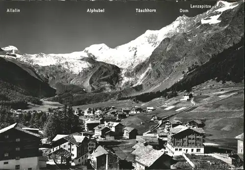 Saas Fee mit Fee Gletscher Kat. Saas Fee