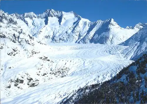 Aletschgletscher mit Schoenbuehltorn u.Wannenhorn Kat. Aletsch Grosser