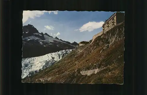 kk49222 Rhonegletscher Glacier du Rhone mit Hotel Belvedere Kategorie. Rhone Alte Ansichtskarten