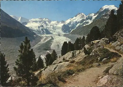 Morteratschgletscher mit Piz Palue Kat. Morteratsch