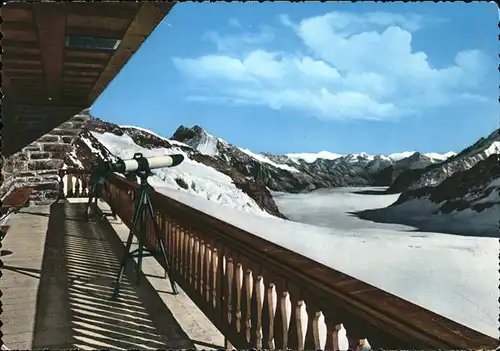 Jungfraujoch Blick vom Bergaus auf den Aletschgletscher Kat. Jungfrau