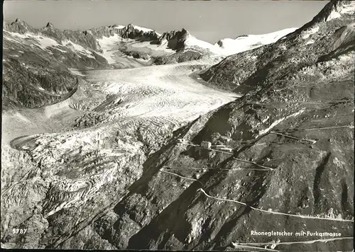kk49301 Rhonegletscher Glacier du Rhone mit Furkastrasse Kategorie. Rhone Alte Ansichtskarten