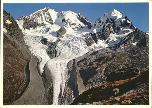 Piz Bernina Blick vom Berghaus Fuorcla Surlej Kat. Piz Bernina