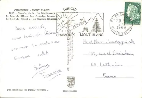 Chamonix mit Bergbahn Kat. Chamonix Mont Blanc