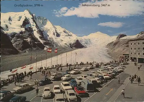 Grossglockner mit Parkplatz Freiwandeck Kat. Heiligenblut