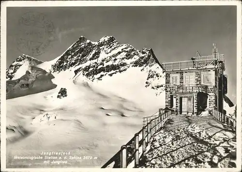 Jungfraujoch mit Meteoroloschinen Station Kat. Jungfrau