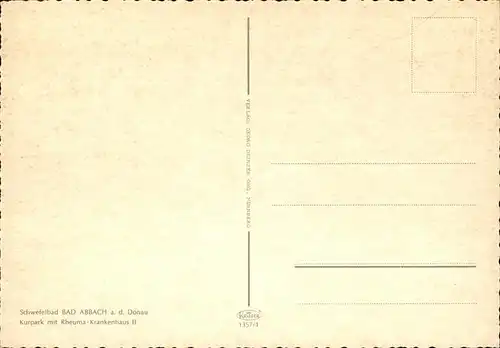 Bad Abbach Kurpark u.Rheuma Krankenhaus Kat. Bad Abbach