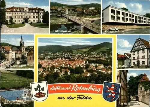 Rotenburg Fulda Finanzschule u.Waldschwimmbad Kat. Rotenburg a.d. Fulda