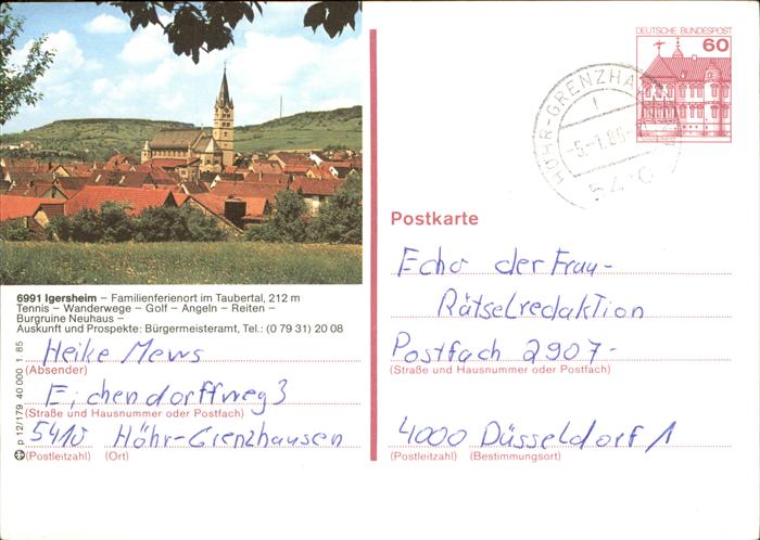 Igersheim Kat. Igersheim Nr. kk54511 oldthing Ansichtskarten Baden