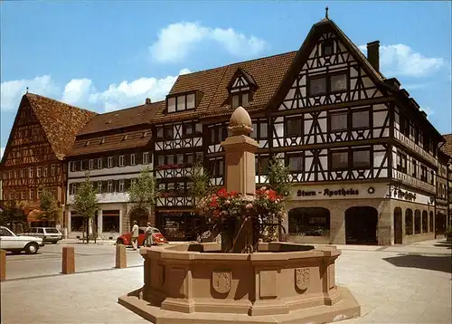 Tauberbischofsheim Marktplatz mit Brunnen Kat. Tauberbischofsheim