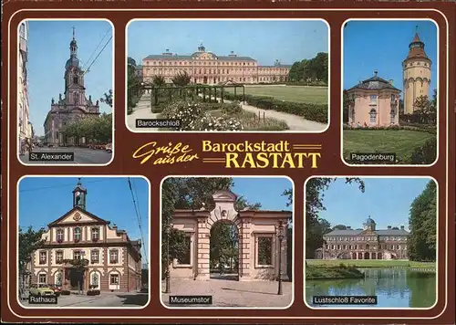 Rastatt Rathaus u.St.Alexander Kat. Rastatt