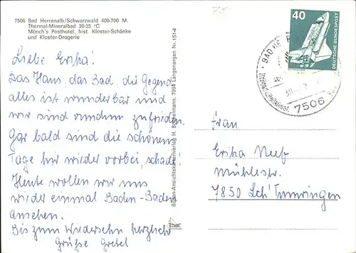 Bad Herrenalb mit Kloster Schaenke u.Kloster Drogerie Kat. Bad Herrenalb