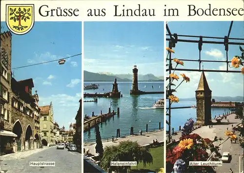 Lindau Bodensee Hauptstrasse u.Hafeneinfahrt Kat. Lindau (Bodensee)