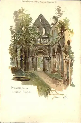 Paulinzella Kloster Ruine Kuenstlerkarte Kat. Rottenbach Thueringen
