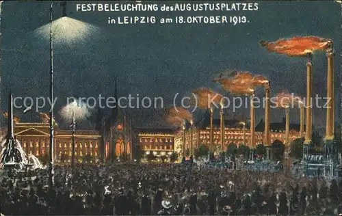 Leipzig Augustusplatz Festbeleuchtung Kat. Leipzig