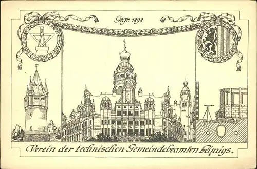 Leipzig Gemeindebeamten Verein technischer Wappen Kat. Leipzig