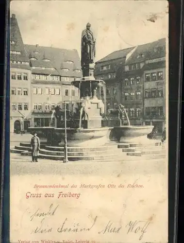Freiberg Brunnendenkmal Otto des Reichen Kat. Freiberg