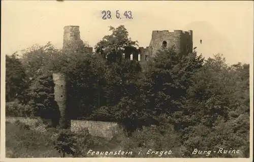 Frauenstein Sachsen Burg Ruine Kat. Frauenstein Sachsen