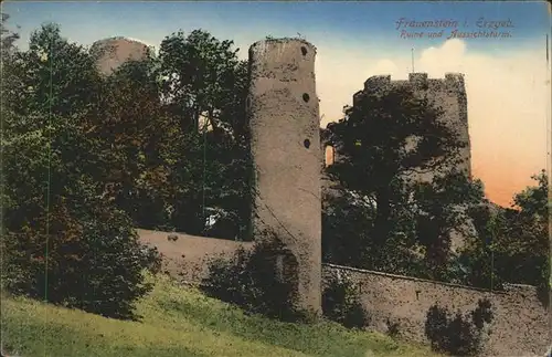 Frauenstein Sachsen Ruine Aussichtsturm Kat. Frauenstein Sachsen