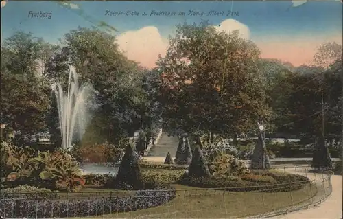 Freiberg Koerner Eiche Freitreppe Koenig Albert Park Kat. Freiberg