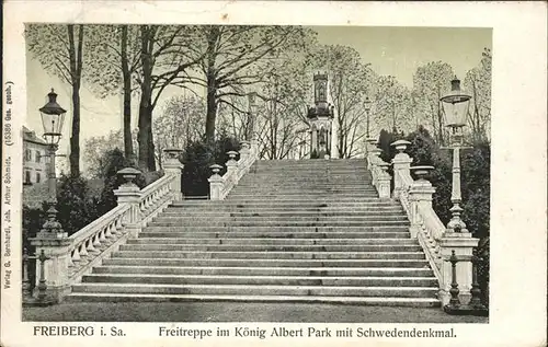 Freiberg Koenig Albert Park Schwedendenkmal Kat. Freiberg
