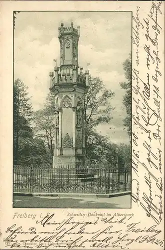 Freiberg Schwedendenkmal Albertpark Kat. Freiberg