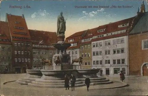 Freiberg Obermarkt Denkmal Otto der Reiche Kat. Freiberg