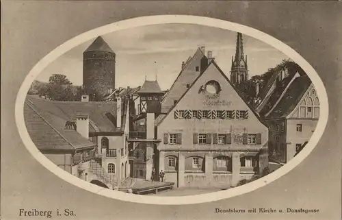 Freiberg Donatsturm Kirche Donatsgasse Kat. Freiberg