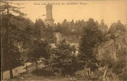 Rochlitz Sachsen Turm und Steinbrueche des Rochlitzer Berges Kat. Rochlitz