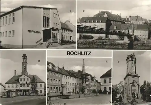 Rochlitz Sachsen Kulturhaus Mulde Haengebruecke Rathaus Marktplatz Friedr Aug Turm Kat. Rochlitz