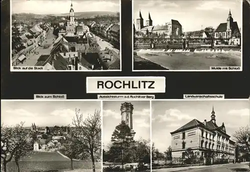 Rochlitz Sachsen Stadtblick Mulde Schloss Aussichtsturm Kat. Rochlitz