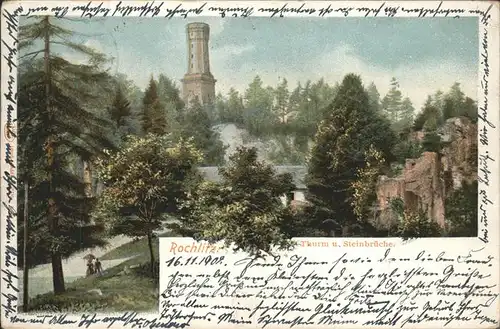 Rochlitz Sachsen Turm und Steinbrueche des Rochlitzer Berges Kat. Rochlitz