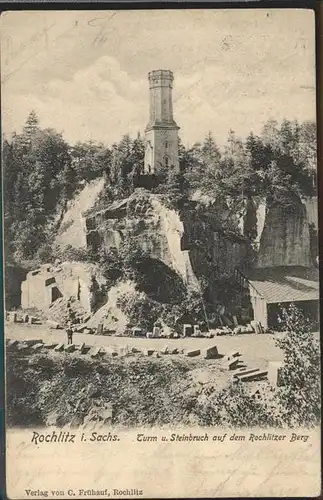 Rochlitz Sachsen Turm und Steinbrueche des Rochlitzer Berges Kat. Rochlitz
