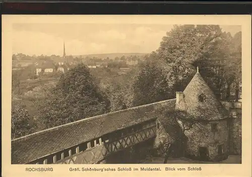 Rochsburg Blick vom Graefl Schoenburgschen Schloss Kat. Lunzenau