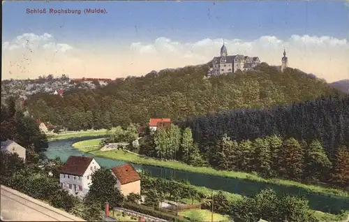 Rochsburg Schloss Panorama Kat. Lunzenau