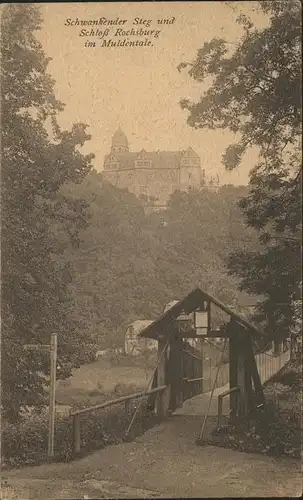 Rochsburg Schloss mit Muldenhaengebruecke Kat. Lunzenau