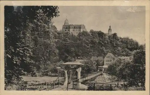 Rochsburg Muldenhaengebruecke und Schloss Kat. Lunzenau