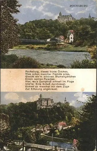 Rochsburg Schloss mit Muldenpartie Kat. Lunzenau