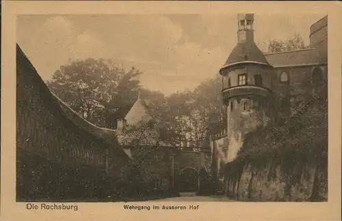 Rochsburg Schloss Wehrgang im aeusseren Hof Kat. Lunzenau